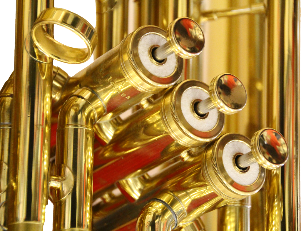 Close-up photograph of piston vales on an instrument.