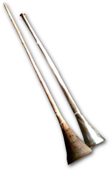 Photograph of Tutankhamun's Silver Trumpet and its Wooden Insert.