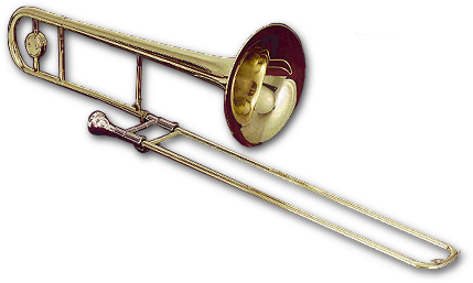 Photograph of a trombone.